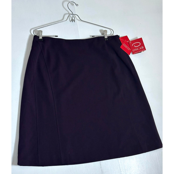 Oscar De La Renta Women’s Skirt Burgundy Maroon Size 14 NWT - Picture 7 of 16